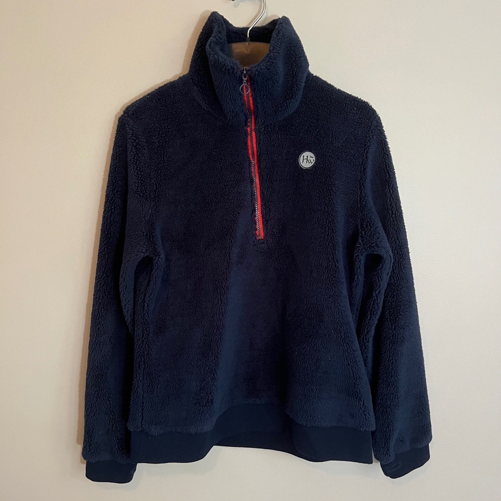 Horseware Ireland Women Navy Blue Sherpa Fleece Quarter Zip XL Riding Equestrian